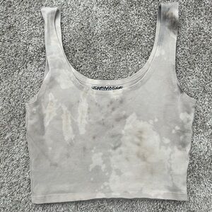 Groceries Organic Cotton Tie-Dye Scoop Neck Crop Tank Top